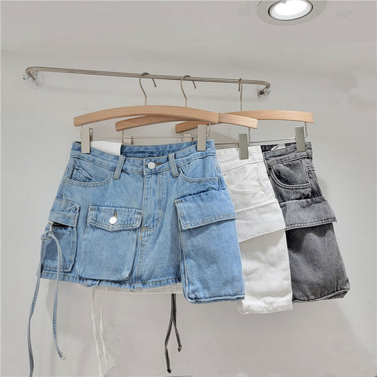 Fashion Irregular Workwear Denim Skirt Women