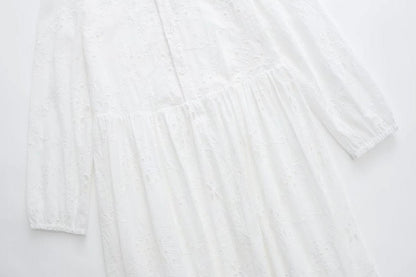 Women's Loose Hollow Embroidery Dress