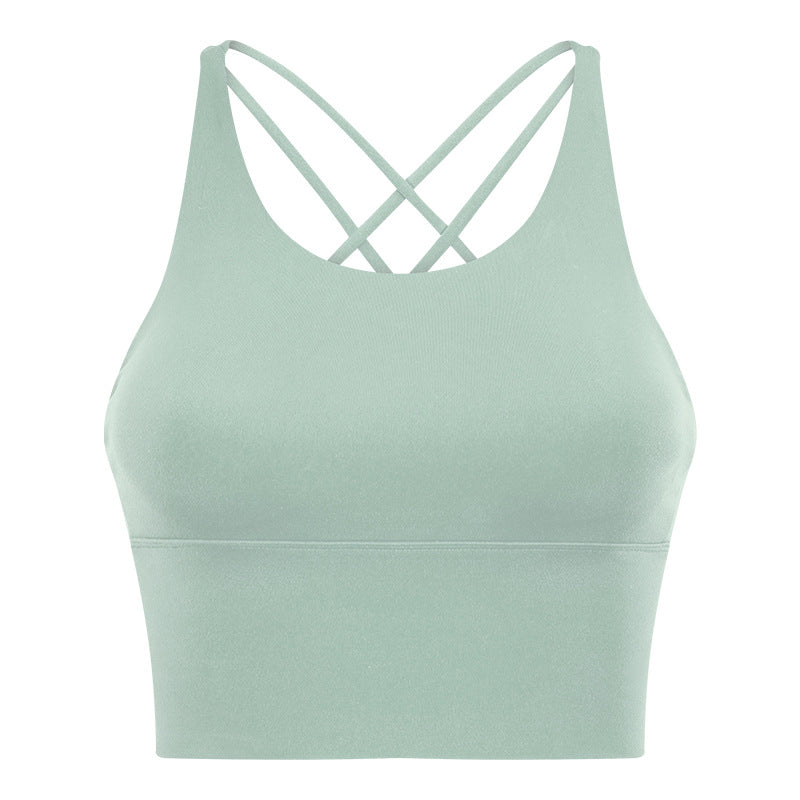 Soutien-gorge de fitness dos nu petites bretelles couleur unie