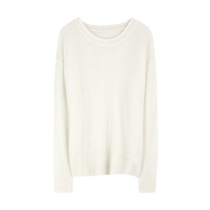 Pull en laine simple pour femme Mohair tricoté en vrac