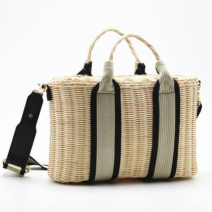 Rattan Woven One-shoulder Messenger Bag