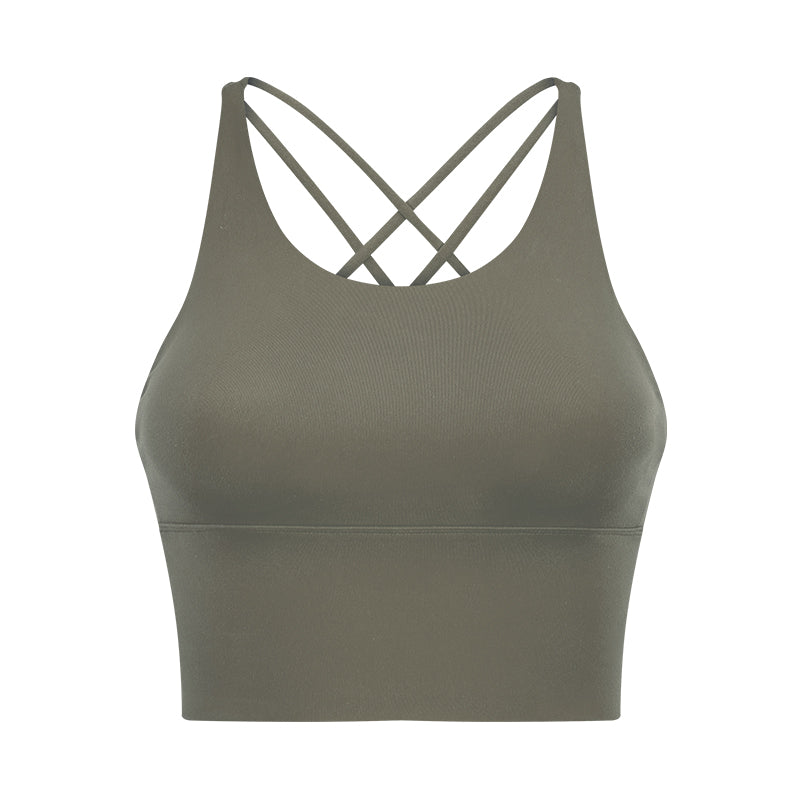 Soutien-gorge de fitness dos nu petites bretelles couleur unie