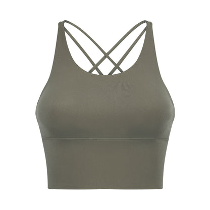 Soutien-gorge de fitness dos nu petites bretelles couleur unie