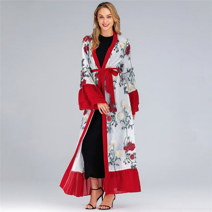 Middle Eastern Embroidered Patchwork Cardigan