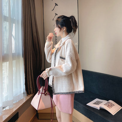 New Korean Version Loose Wild Autumn And Winter Small Fragrance Short Mink Imitation Plush Ladies Short Coat