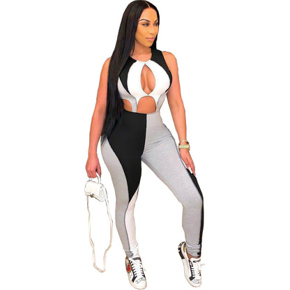 Women's Multicolor Panel Cutout Jumpsuit