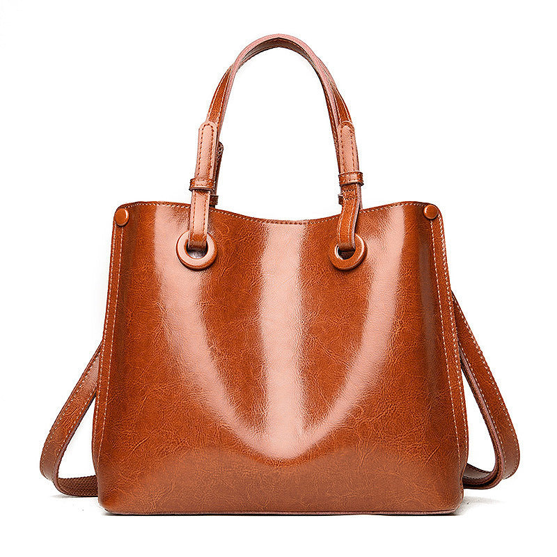 Portable Korean Soft Leather Large-capacity Casual One-shoulder