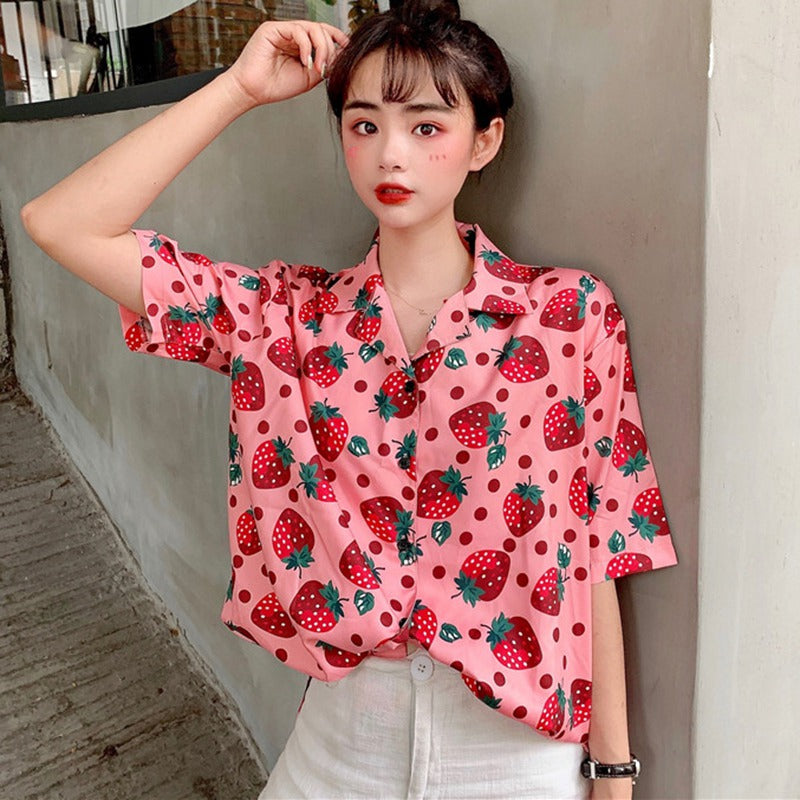 New Style Women's Shirt Holiday Leisure Short-sleeved Top Ladies