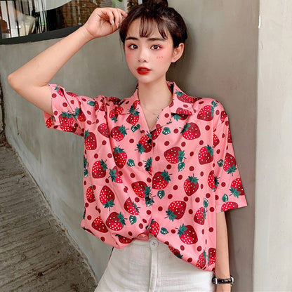 New Style Women's Shirt Holiday Leisure Short-sleeved Top Ladies