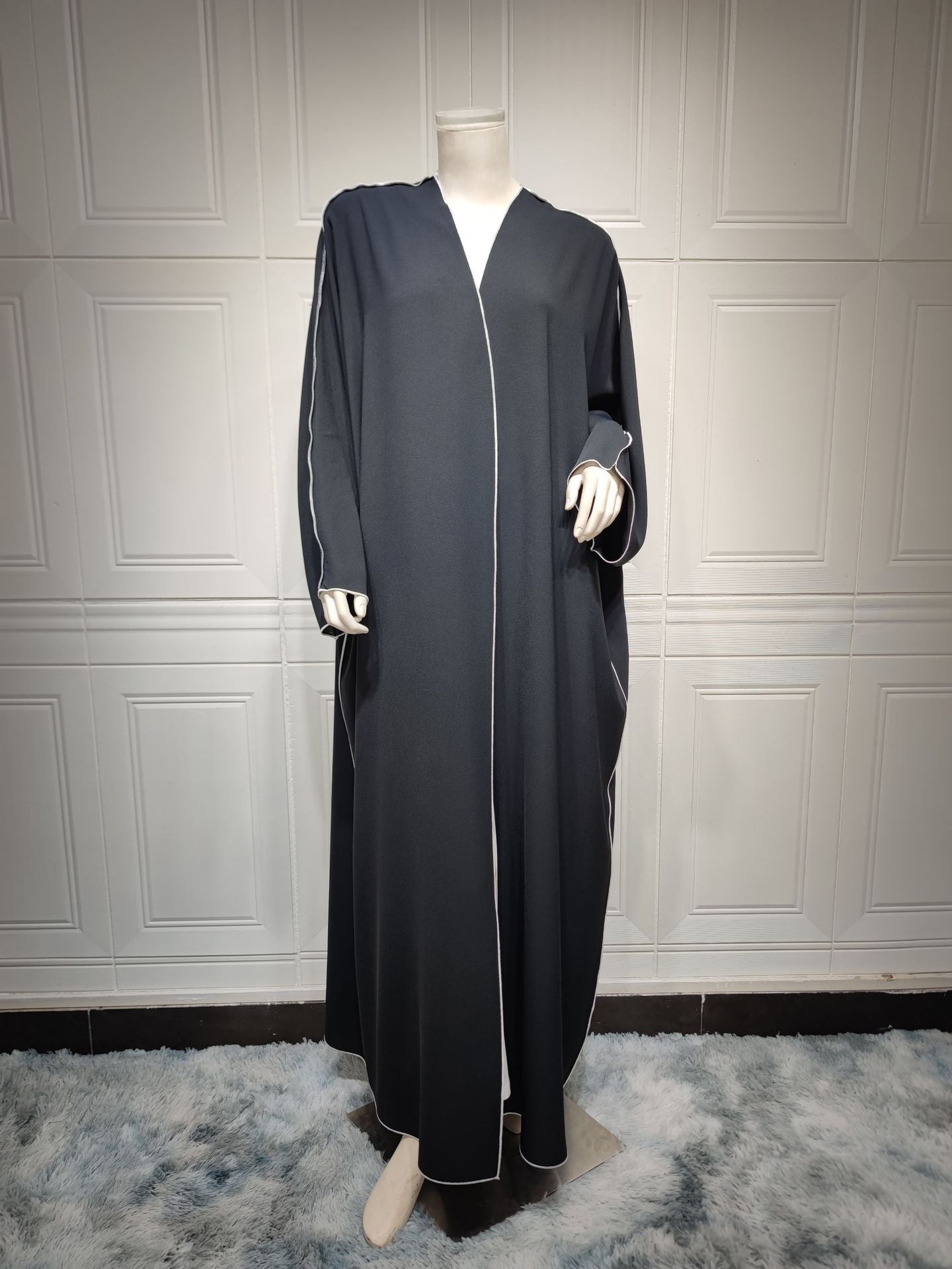 Robe femme grande taille à coutures blanches