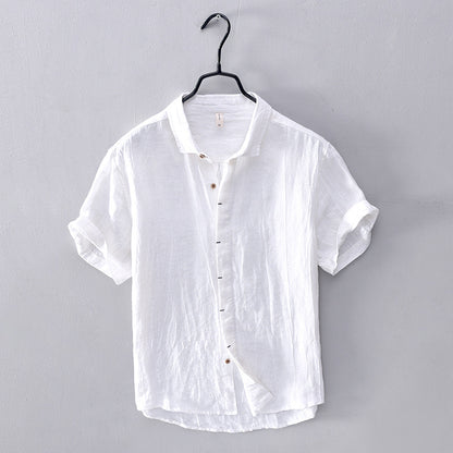 Men's Chinoiserie Vintage Pleated Linen Shirt