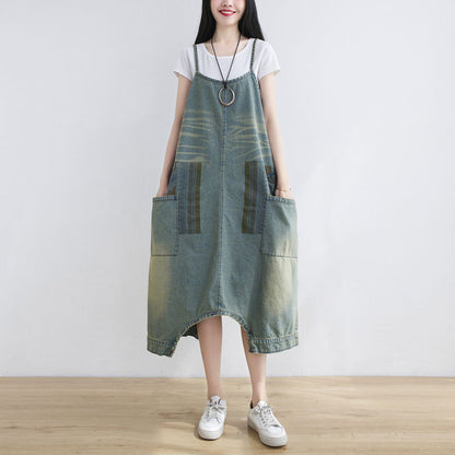 Large Size Loose Crotch Two Wear Culottes Overalls