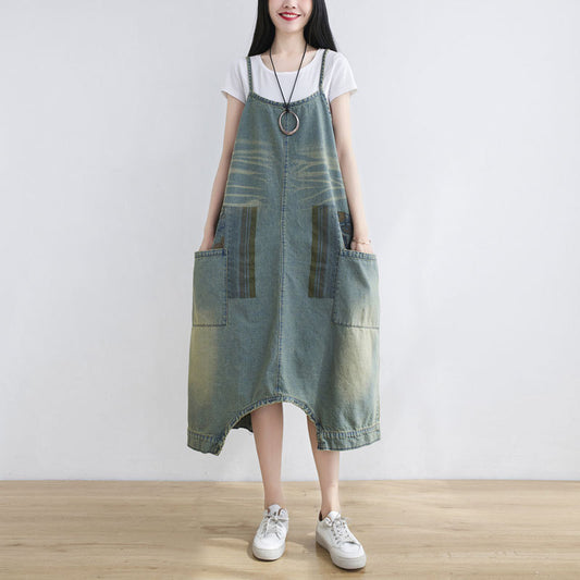 Large Size Loose Crotch Two Wear Culottes Overalls