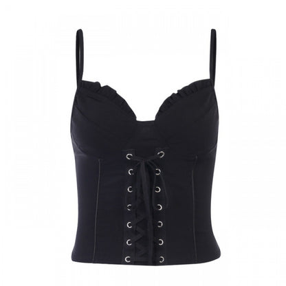 Women's Gothic Short Vest With Spaghetti Straps