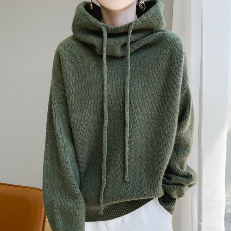 Idle Style Cashmere Knitted Sweater Skin-friendly Thermal Head Cover Top