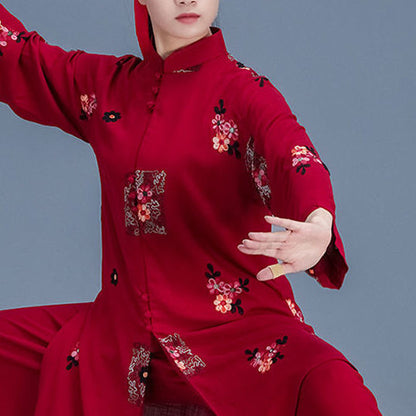 Traje Tai Ji para mujer, traje Tang Retro para práctica de artes marciales chinas, Top