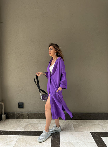 Long Shirt Style Dress With Loose Fit