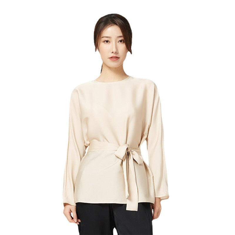 Women's Loose And Fashionable Double Joss Satin Silk Shirt