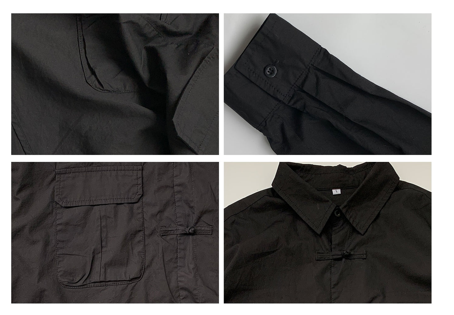 Loose And Simple Autumn New Chinese Retro Black Shirt