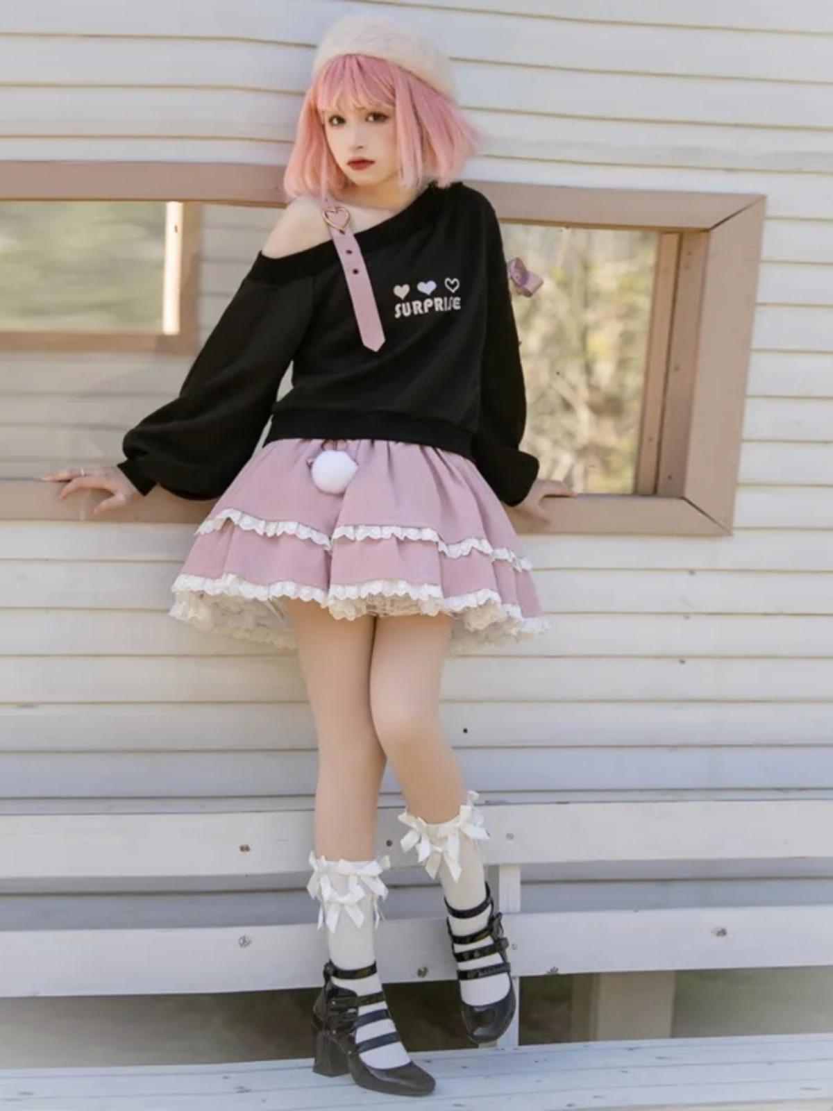 Loli Bowtie Off Shoulder Sweater