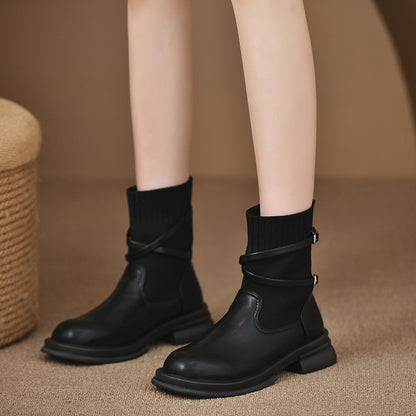 Botas Martin de punto con plataforma retro para mujer