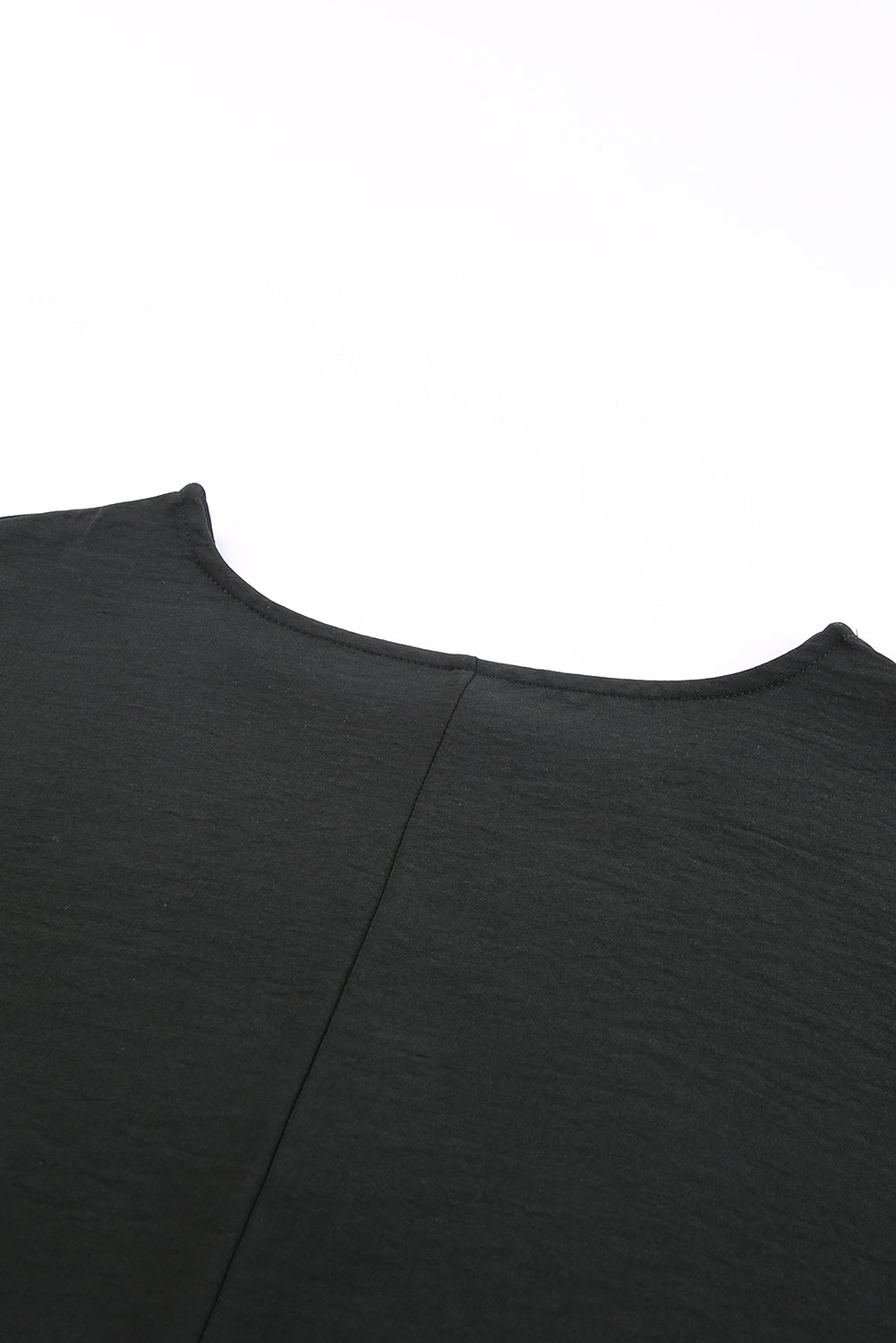 Black Smocked Wrist Shift Top