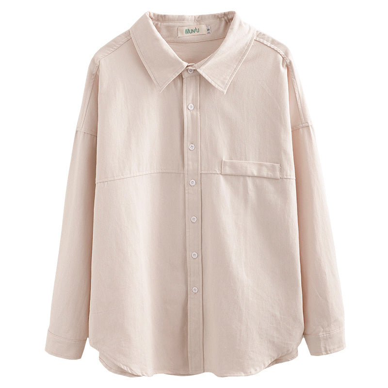 Loose Cotton Inner Top Bottoming Long-sleeved Shirt Sweet