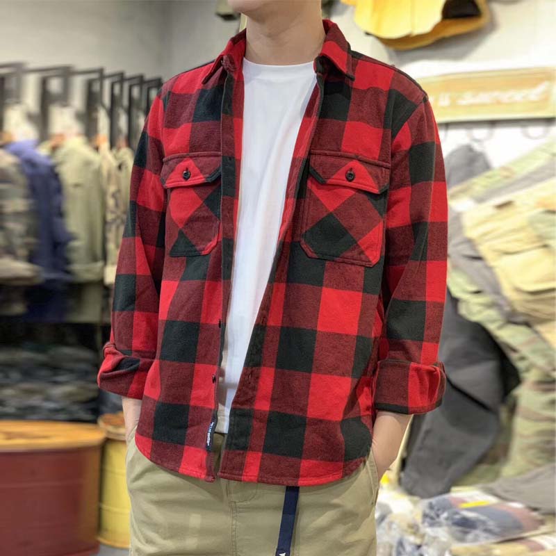 Men's Thickened Flannel American Shirt