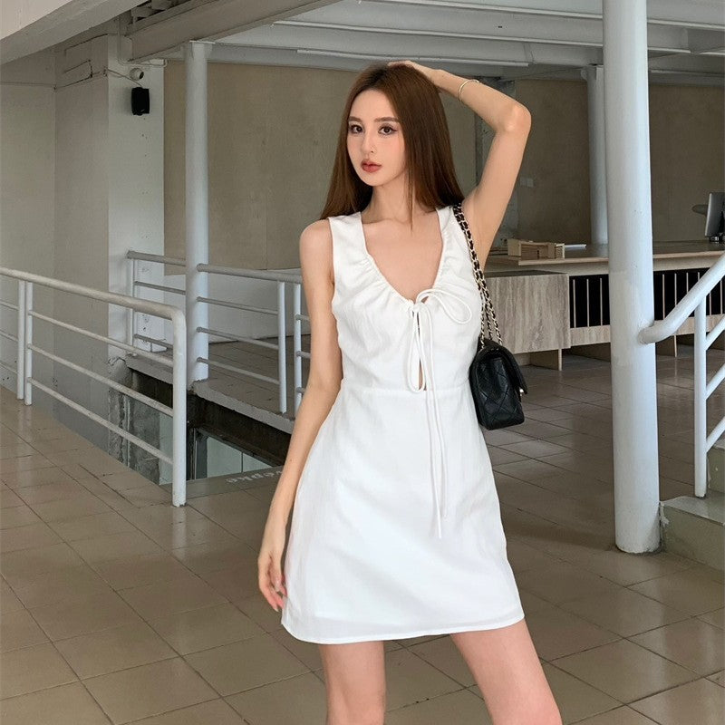 Western Style Slim Fit Slimming Vest Dress Women