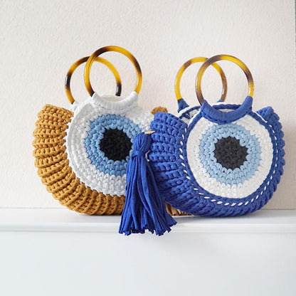 Woven Bag Large Capacity Big Eye Monster Portable