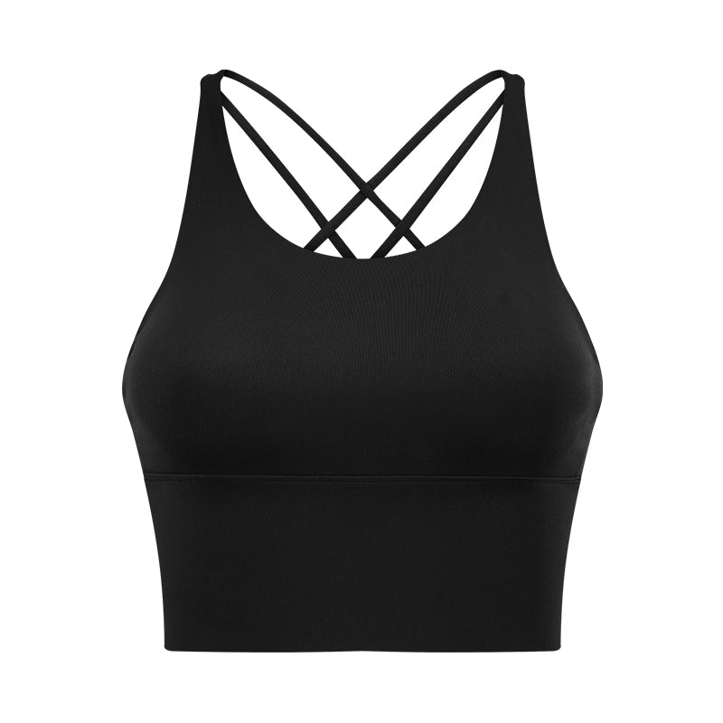 Soutien-gorge de fitness dos nu petites bretelles couleur unie