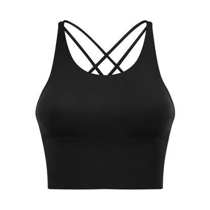 Soutien-gorge de fitness dos nu petites bretelles couleur unie