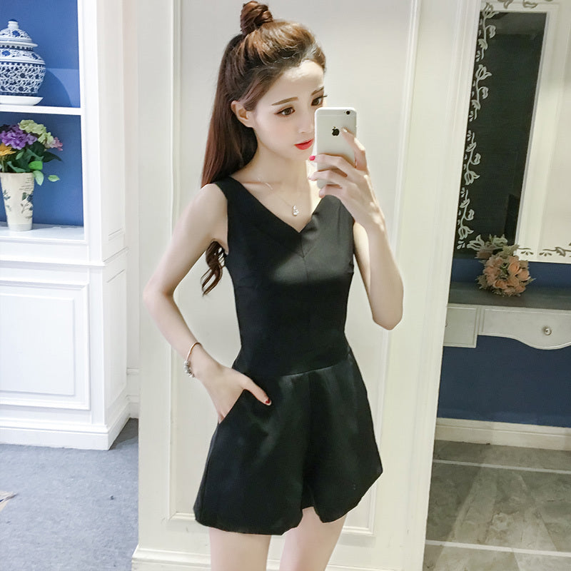 Jumpsuit Shorts High Waist Slimming Casual Suit