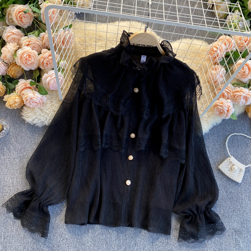 Fairy Chiffon Long-sleeved Shirt Women