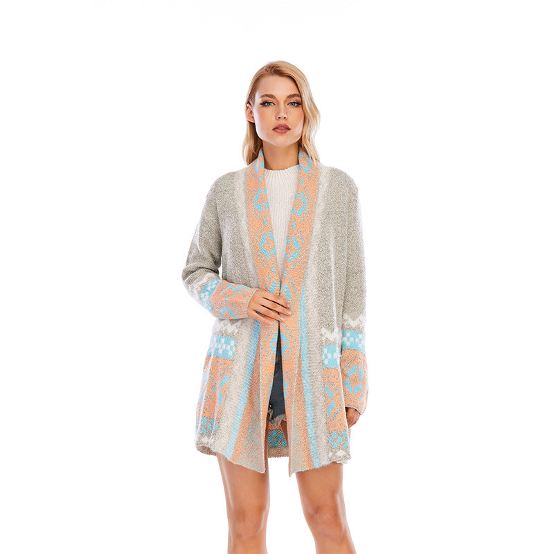 Cardigan tricoté style Boho pour femmes, pull ample