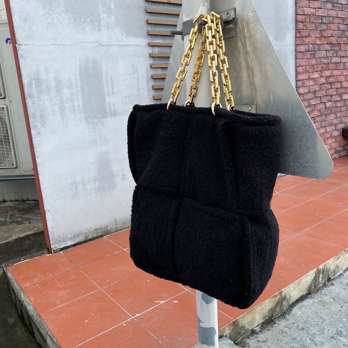 All-match Woolen Woven Single Shoulder Bag