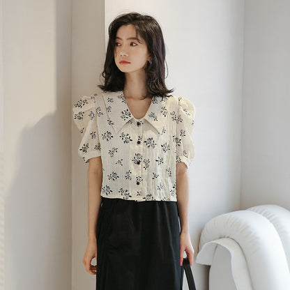 Women's Vintage Design Lapel Collar Shirt