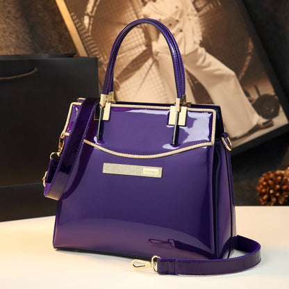 Patent Leather Women's Fashion Portable Leather Shoulder Messenger Bag