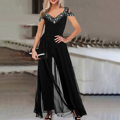 Women's Collar Strapless High Waist Jumpsuit