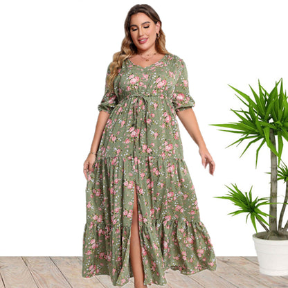 Bohemian Print Loose Dress Women