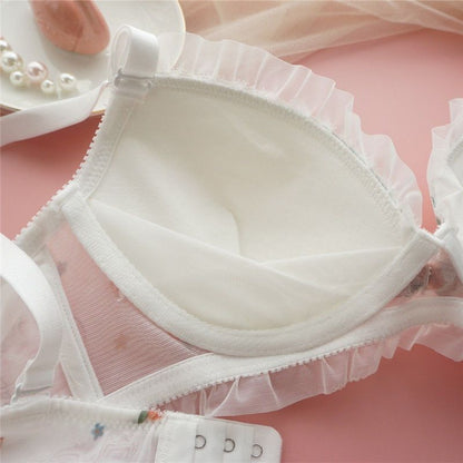 Japanese Style Sweet And Cute No Steel Ring Bra Set