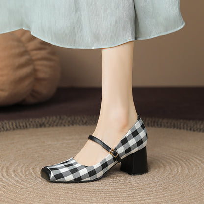 Pig Nose Square Toe High Heels Female