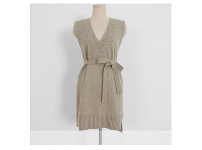 Knitted Waistcoat Vest Skirt Two-piece Suit