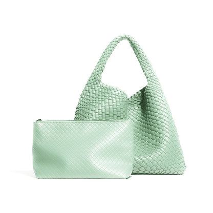 Bolsos combinados de gran capacidad Tendencia bajo el brazo Hombro Textura suave Hecho a mano