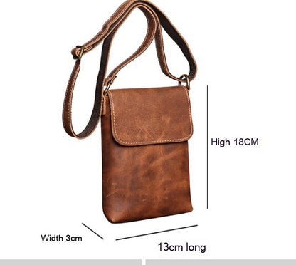 Men's Leather Shoulder Bag Women's Crazy Horse Leather Crossbody