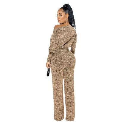 Ladies Fashion High Stretch Loose Jumpsuit