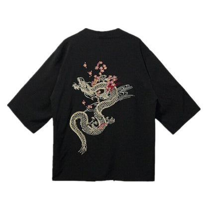 Début automne Cardigan japonais Kimono Harajuku broderie