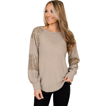 Autumn And Winter New Pullover Round Neck Long Sleeves Top For Women