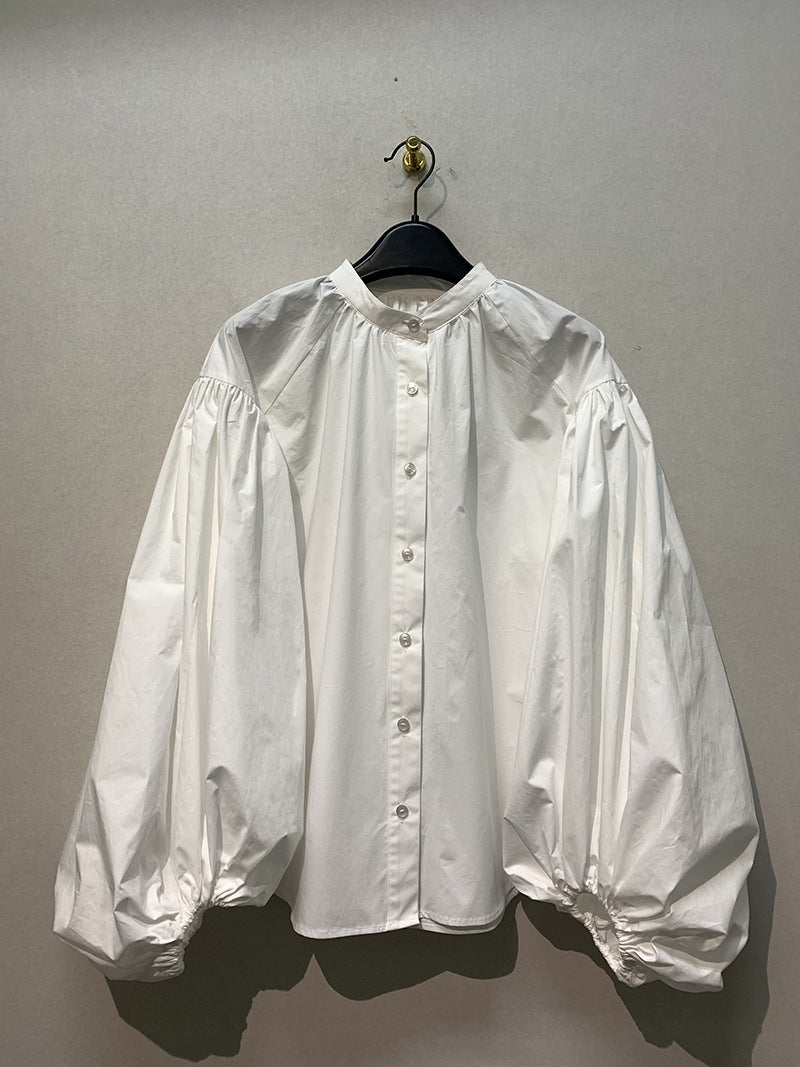 Retro French Ins Temperament Lantern Sleeve Shirt