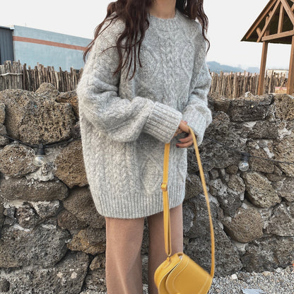 Pull Maheimao pour femmes, vêtements d'extérieur d'automne et d'hiver, épais et ample, paresseux